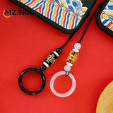 Natural Agate Ring Mobile Phone Chain Chalcedony Ring Mobile Phone Buckle