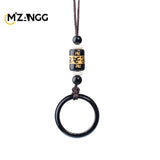 Natural Agate Ring Mobile Phone Chain Chalcedony Ring Mobile Phone Buckle