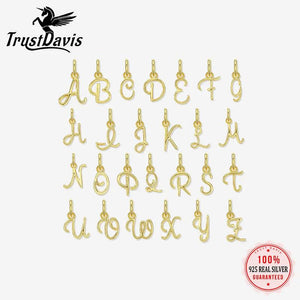 Trustdavis 925 Silver Name Jewelry Letter Pendant DIY Women Birthday Gift