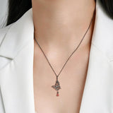 Butterfly Animal Skull Heart Pendant Necklace 925 Sterling Silver