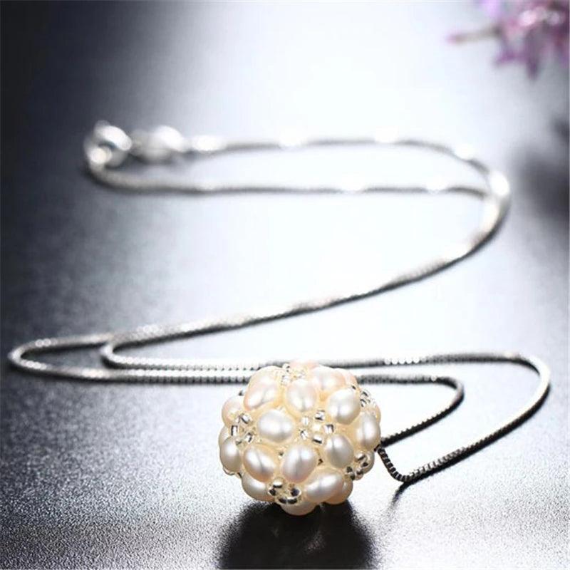 Natural Freshwater Oval Potato Pearls Beaded Pendant Jewelry
