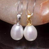 925 Silver Pearl Necklace Freshwater Pearl Choker Pendant Charm Jewelry