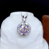 925 Silver Chocker Necklace Lab Diamond Pendant for Women