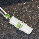 Hetian Jade Bamboo Joint Pendant Necklace for Girlfriends
