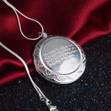 925 Silver Flower Pendant Necklace with Photo Insert