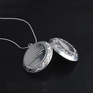 925 Silver Flower Pendant Necklace with Photo Insert