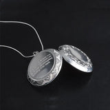 925 Silver Flower Pendant Necklace with Photo Insert