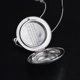 925 Silver Flower Pendant Necklace with Photo Insert
