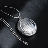 925 Silver Flower Pendant Necklace with Photo Insert