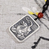Lucky Pixiu Necklace Pendant Men's Retro Square Tag Jewelry