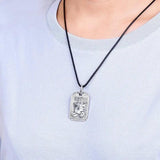 Lucky Pixiu Necklace Pendant Men's Retro Square Tag Jewelry