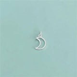 925 Sterling Silver Stars Moon Charm Pendant DIY Necklace Bracelet