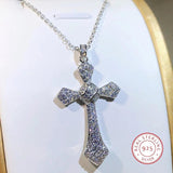 925 Silver Big Cross Pendants Zircon Wedding Pendant