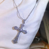 925 Silver Big Cross Pendants Zircon Wedding Pendant