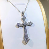 925 Silver Big Cross Pendants Zircon Wedding Pendant