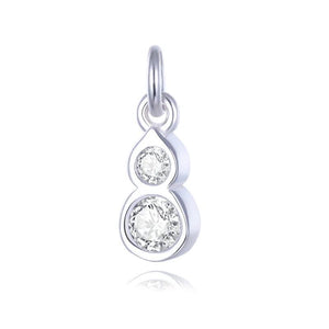 TrustDavis 925 Silver CZ Charms Pendant for DIY Bracelet Necklace