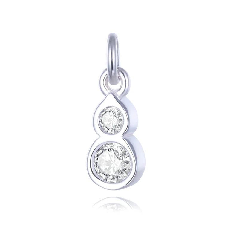 TrustDavis 925 Silver CZ Charms Pendant for DIY Bracelet Necklace