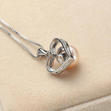925 Silver Heart Zircon Pendant with Pearl Jewelry