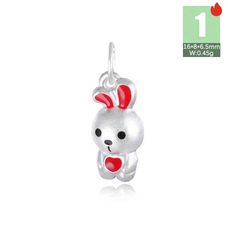 TrustDavis 925 Silver Animal Necklace Rabbit Butterfly Jewelry