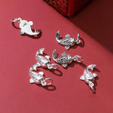 TrustDavis 925 Silver Animal Necklace Rabbit Butterfly Jewelry