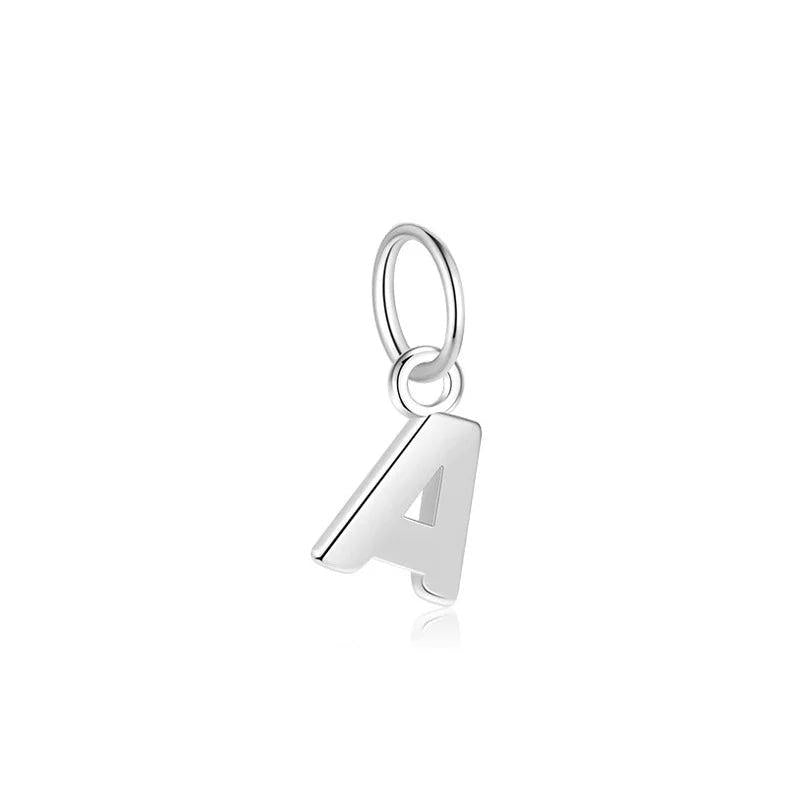 TrustDavis 925 Sterling Silver Letters Charm Pendant Necklace Jewelry DH0020