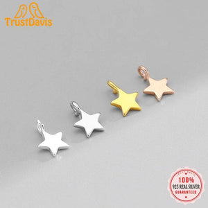 925 Sterling Silver Star Pendant DIY Necklace Bracelet for Children Jewelry