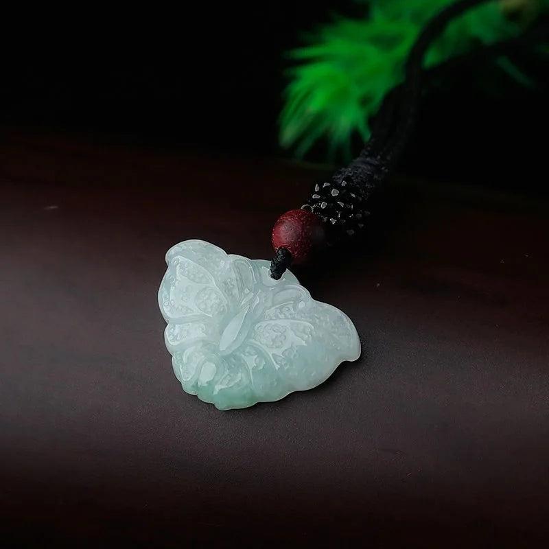 Burmese Jade Butterfly Pendant Vintage Green Jewelry Accessories