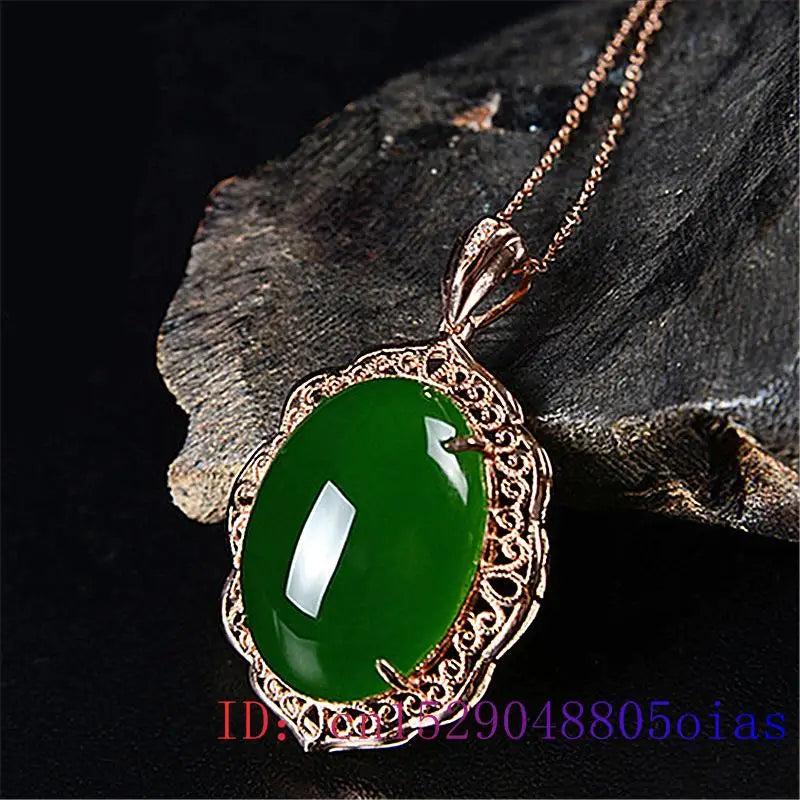 Jade Water Drop Pendant Chalcedony Necklace