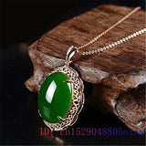 Jade Water Drop Pendant Chalcedony Necklace