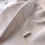 S925 Silver Love Pearl Pendant Necklace Women's Jewelry