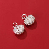 925 Silver Flower Heart Necklace Charms Hollow Out Pendant DIY Jewelry