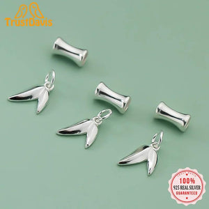 925 Sterling Silver Double Leaf Pendant DIY Jewelry