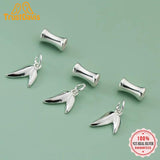 925 Sterling Silver Double Leaf Pendant DIY Jewelry