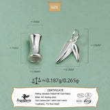 925 Sterling Silver Double Leaf Pendant DIY Jewelry
