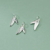 925 Sterling Silver Double Leaf Pendant DIY Jewelry