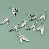 925 Sterling Silver Double Leaf Pendant DIY Jewelry