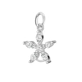 TrustDavis 925 Sterling Silver Flower CZ Charm Pendant DIY Accessories