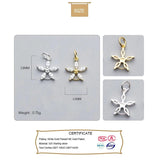 TrustDavis 925 Sterling Silver Flower CZ Charm Pendant DIY Accessories