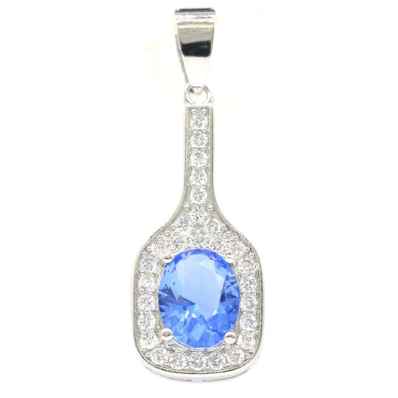 Violet Tanzanite Rhodolite Garnet CZ Silver Pendant