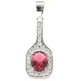 Violet Tanzanite Rhodolite Garnet CZ Silver Pendant
