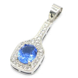 Violet Tanzanite Rhodolite Garnet CZ Silver Pendant