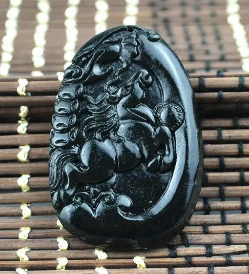 Natural Jade Horse Amulet Pendant Hand Carved Lucky Collection