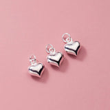 TrustDavis 925 Silver Heart Love Pendant DIY Necklace Fine Jewelry