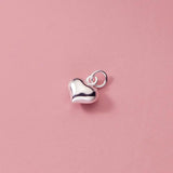TrustDavis 925 Silver Heart Love Pendant DIY Necklace Fine Jewelry