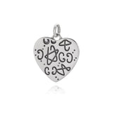TrustDavis 925 Silver Heart Charm Pendant for Necklace DIY Jewelry DZ501