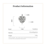 TrustDavis 925 Silver Heart Charm Pendant for Necklace DIY Jewelry DZ501