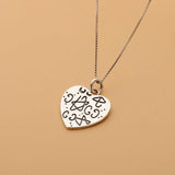 TrustDavis 925 Silver Heart Charm Pendant for Necklace DIY Jewelry DZ501