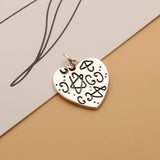 TrustDavis 925 Silver Heart Charm Pendant for Necklace DIY Jewelry DZ501