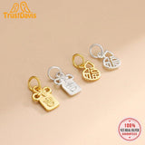 TrustDavis 925 Sterling Silver Hollow Pattern Charm Pendant DIY Jewelry