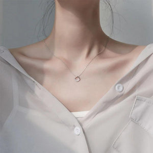 925 Sterling Silver Geometric Pendant Necklace For Women Jewelry Gift